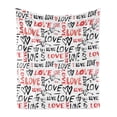 thumbnail image 1 of Valentines Soft Flannel Fleece Throw Blanket, Hand Drawn Love Lettering Doodle Style Design with Brush Stroke Effect, Cozy Plush for Indoor and Outdoor Use, 60" x 80", Black Red White, by Ambesonne, 1 of 5