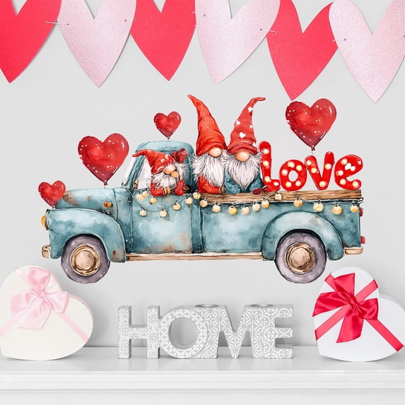 Valentines Sticker Banner Wall Decals Long Window Decor for Home Party Classroom Door Trim Love Theme Decoration(N)
