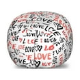 thumbnail image 1 of Valentines Storage Toy Bag Chair, Hand Drawn Love Lettering Doodle Style Design with Brush Stroke Effect, Stuffed Animal Organizer Washable Bag, Small Size, Black Red White, by Ambesonne, 1 of 3