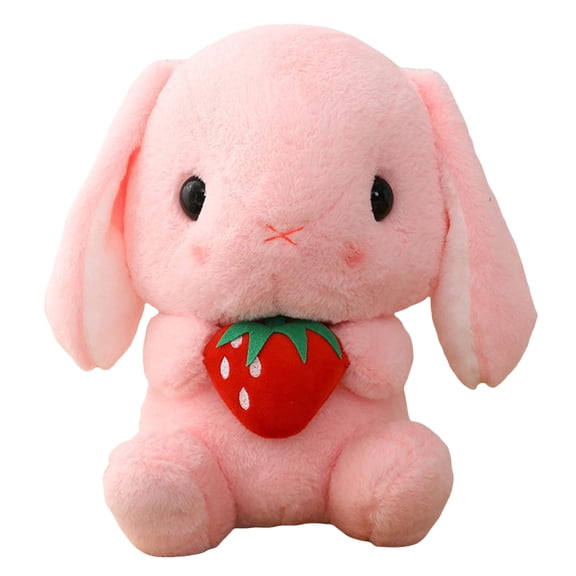 Valentines Strawberry Bunny Stuffed Animals Pink Rabbit Plush with Heart Floppy Ear Soft Fluffy Toy Valentine’s Day Gifts for Kids Girls Boys, 30''