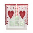 thumbnail image 1 of Valentines Swag Valances for Windows, Romantic Red Lips Love Heart Rod Pocket Sheer Valances for Large Windows, Swag Toppers Light Filtering for Kitchen Living Room 2 Panels 36''x45'', 1 of 6