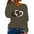 thumbnail image 1 of Valentines Sweater Women Love Heart Print Sweatshirt Pullover Long Sleeve Cute Holiday Tops Valentine Day Shirt, 1 of 4