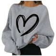 thumbnail image 1 of Valentines Sweatshirt Women Valentine Love Heart Graphic Long Sleeve Tshirts Valentine's Day Gifts Lover Loose Fit Outfit Blouses, 1 of 5