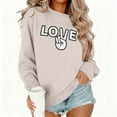 thumbnail image 1 of Valentines Sweatshirt Womens Cute Love Heart Graphic Print Pullover Casual O Neck Long Sleeve Holiday Tops, 1 of 5