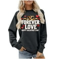thumbnail image 1 of Valentines Sweatshirts for Women Fleece Crewneck Pullover Tops Long Sleeve Love Heart Shirts Warm Casual Hoodies Fashion Trendy Tees Graphic Lover Gift Holiday Outfits for Women, 1 of 5