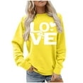 thumbnail image 1 of Valentines Sweatshirts for Women Fleece Crewneck Pullover Tops Long Sleeve Love Heart Shirts Warm Casual Hoodies Fashion Trendy Tees Graphic Lover Gift Holiday Outfits for Women, 1 of 5