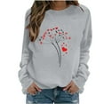 thumbnail image 1 of Valentines Sweatshirts for Women Heart Graphic T-Shirt Drop Shoulder Long Sleeve Shirts Cute Crewneck Sweatshirt Valentine's Shirts for Women, 1 of 3