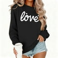 thumbnail image 1 of Valentines Sweatshirts for Women Love Heart Graphic Pullover Crewneck Long Sleeve Tops Valentine's Day Sweatshirt, 1 of 5