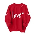 thumbnail image 1 of Valentines Sweatshirts for Women Love Heart Graphic Pullover Crewneck Long Sleeve Tops Valentine's Day Sweatshirt, 1 of 4
