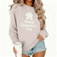 thumbnail image 1 of Valentines Sweatshirts for Women Love Heart Graphic Pullover Crewneck Long Sleeve Tops Valentine's Day Sweatshirt, 1 of 5