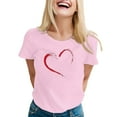 thumbnail image 1 of Valentines T Shirts for Women Heart Graphic Wife Tops Summer Cute Casual Short Sleeve Crew Neck Ladies Clothing, 1 of 4