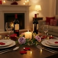 thumbnail image 1 of Valentine Decor Floral Wreath Solid Color Leaf Base Candle Wreaths Fireplace Table Setting Romantic Dinner Valentine's Day Decorations​, 1 of 6