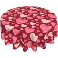 thumbnail image 1 of Valentines Tablecloth 60 Inch Round Love Heart Valentine''s Day Red Flower Table Cloths Washable Tablecloth for Party Holiday Kitchen Dining Room Indoor Outdoor Valentine''s Day Decoration, 1 of 6