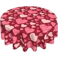 thumbnail image 1 of Valentines Tablecloth 60 Inch Round Love Heart Valentine''s Day Red Flower Table Cloths Washable Tablecloth for Party Holiday Kitchen Dining Room Indoor Outdoor Valentine''s Day Decoration, 1 of 6