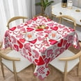 thumbnail image 1 of Valentines Tablecloth Square 60x60 Inch Pink Red Love Heart Table Cloth,Stain Resistance Polyester Valentine''s Day Table Covers for Kitchen Dining,Small Tablecloth for Party Picnic, 1 of 5