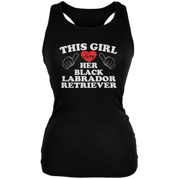 Valentines This Girl Loves Her Black Lab Black Juniors Soft Tank Top - 2X-Large