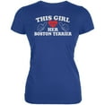 thumbnail image 1 of Valentines This Girl Loves Her Boston Terrier Royal Juniors Soft T-Shirt - Large, 1 of 1
