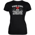 thumbnail image 1 of Valentines This Girl Loves Her Chocolate Lab Black Juniors Soft T-Shirt - Medium, 1 of 1