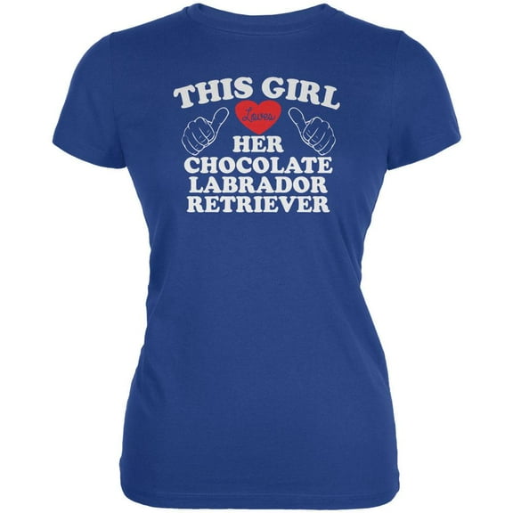 Valentines This Girl Loves Her Chocolate Lab Royal Juniors Soft T-Shirt - X-Large
