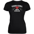 thumbnail image 1 of Valentines This Girl Loves Her Collie Black Juniors Soft T-Shirt - 2X-Large, 1 of 1
