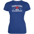 thumbnail image 1 of Valentines This Girl Loves Her Dalmatian Royal Juniors Soft T-Shirt - Medium, 1 of 1