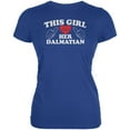 thumbnail image 1 of Valentines This Girl Loves Her Dalmatian Royal Juniors Soft T-Shirt - X-Large, 1 of 1