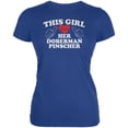 thumbnail image 1 of Valentines This Girl Loves Her Doberman Royal Juniors Soft T-Shirt - Medium, 1 of 1
