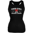 thumbnail image 1 of Valentines This Girl Loves Her Maine Coon Black Juniors Soft Tank Top, 1 of 1