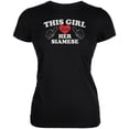 thumbnail image 1 of Valentines This Girl Loves Her Siamese Black Juniors Soft T-Shirt - Large, 1 of 1
