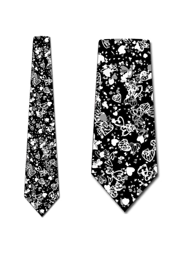 Valentines Ties Mens Heart Neckties Valentine's Day Tie by Three Rooker
