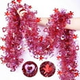 thumbnail image 1 of Valentines Tinsel Garland - Valentines Day Decoration Garland Metallic Tinsel Garland with Confetti for Indoor Outdoor Holiday Wall Tree Wedding Party Home Ornament, 196.8 Inch, 1 of 9