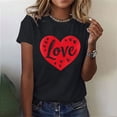 thumbnail image 1 of Valentines Tops for Women, Love Letter Print T Shirt, Women's Short Sleeve Tee Ladies Valentine's Day Printed Round Neck Short Sleeved T-Shirt Loose Casual Blouse Top, 1 of 5