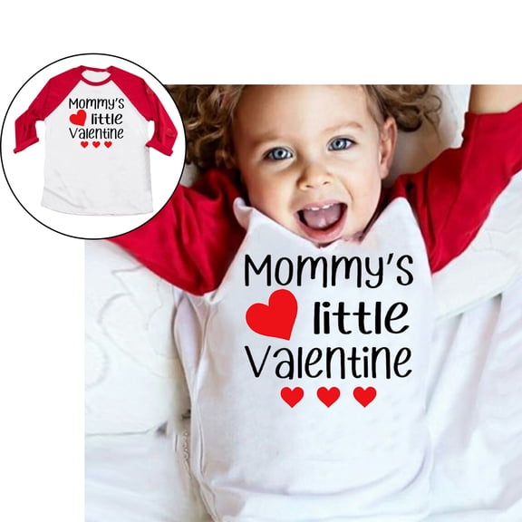 Valentines Tshirts for Girls Long Sleeve Graphic Tee Shirts Crewneck Casual Pullover Top T-Shirts for Boys 4-5 Years