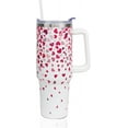 thumbnail image 1 of Valentines Tumbler 40 oz - Insulated Stainless Steel Cup with Handle, Straw & Leak Proof Lid - Heart Design Reusable Water Bottle - Valentines Gifts for Her, 1 of 6