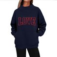 thumbnail image 1 of Valentines Turtleneck Sweatshirts For Women Casual Long Sleeve Valentine'S Sweatshirt Love Letter Graphic Sweatshirt, 1 of 5