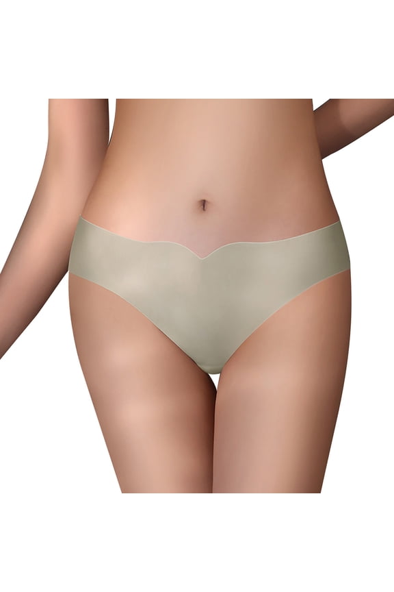 Valentines Underwear Women Women's Thong Seamless Lightweight Naked High Elasticity Bikini Half Hip Underwear Sports Yoga and Fitness Underwear Womens Cotton Boyshorts Underwear Green M