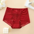 thumbnail image 1 of Valentines Underwear Women Womens Thin Breathable Mesh Lace Briefs Cropping Hip Lifting Low Waist Underwear Wine XXL, 1 of 3