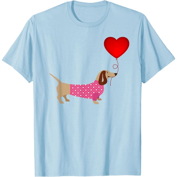 Valentines Weiner Daschund Doxie in Dog Dress Unisex T-Shirt for Men Women Kids Toddler