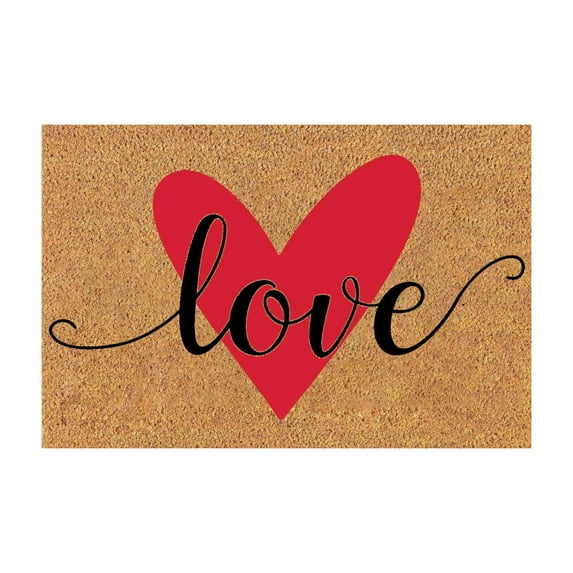 Valentines Welcome Doormat-Heart Welcome Envelope Valentines Day Door Mat, Cute Love Decoration Rubber Non Slip Backing Floor Rug for Home Outdoor Porch Entrance Decor