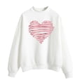 thumbnail image 1 of Valentines Womens Crewneck Sweatshirt Love Heart Graphic Hoodless Sweater Casual Valentine's Day Pullover Tops Festival Clothing Womens Oversized Sweatshirt, 1 of 4