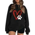 thumbnail image 1 of Valentines Womens Crewneck Sweatshirt Oversized Love Heart Graphic Hoodless Sweatshirt Off Shoulder Long Sleeve Pullover Tops Valentine's Day Festival Clothing Women's Pullover Sweatshirt, 1 of 3