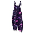 thumbnail image 1 of Valentines Womens Overalls Cute Heart Pattern Printed Wide Leg Rompers Valentine's Casual Rompers with Pockets 2026, 1 of 4
