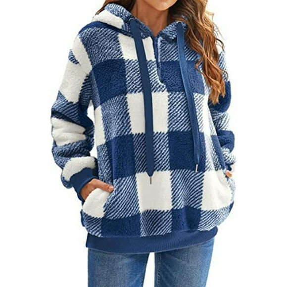 Christmas Womens Sherpa Pullover Fuzzy Fleece Oversized Warm Pullover Hoodies with Pockets Shermie