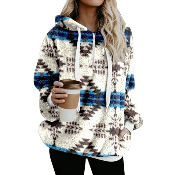 Christmas Womens Sherpa Pullover Fuzzy Fleece Sweatshirt Oversized Hoodies with Pockets Shermie