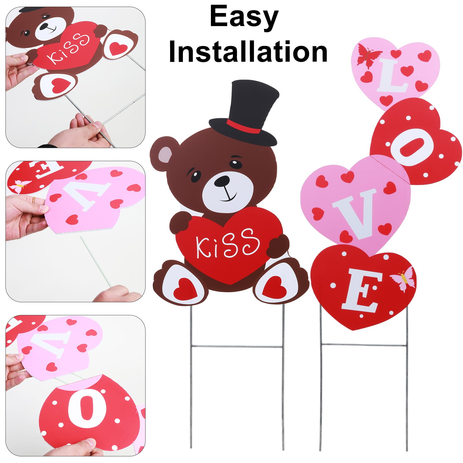 Valentines Yard Signs, Garden Stakes Valentines Day Outdoor Decorations ...