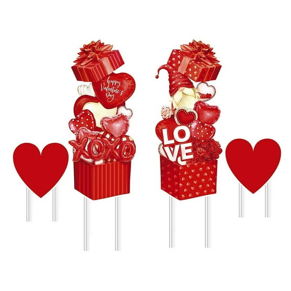 Valentines Yard Signs, Metal Stakes Valentines Day Outdoor Decorations, Love Bear Heart LOVE Valentines Day Decor for Valentines Day Outside Lawn Decorations