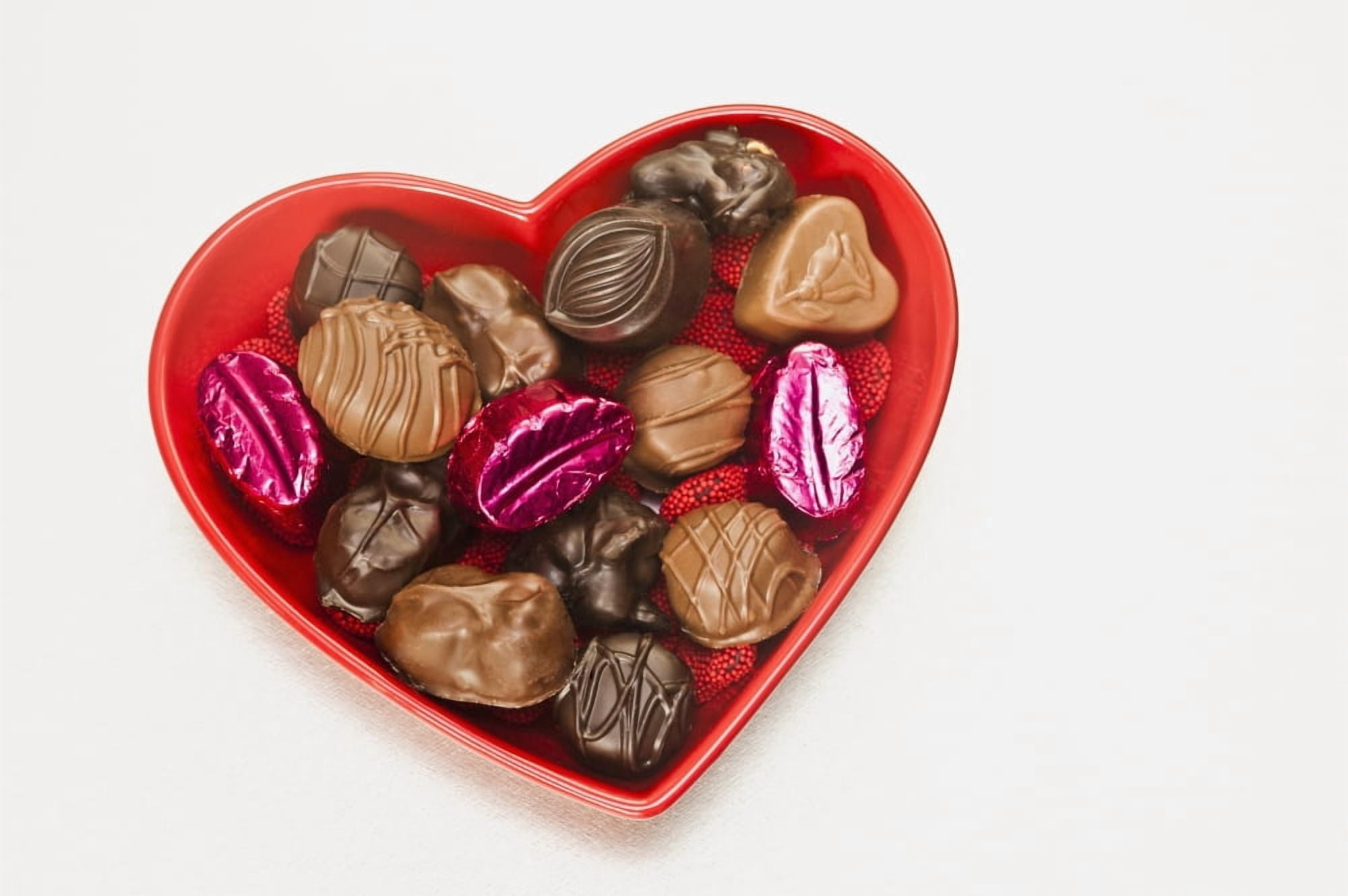 Valentines heart-shaped tray with assortment of sweets Canvas Art - Bill Brennan Design Pics (38 x 24)