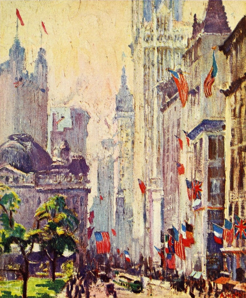 Valentines manual of old New York 1919 Broadway looking south 1917 Canvas Art - Unknown (18 x 24)
