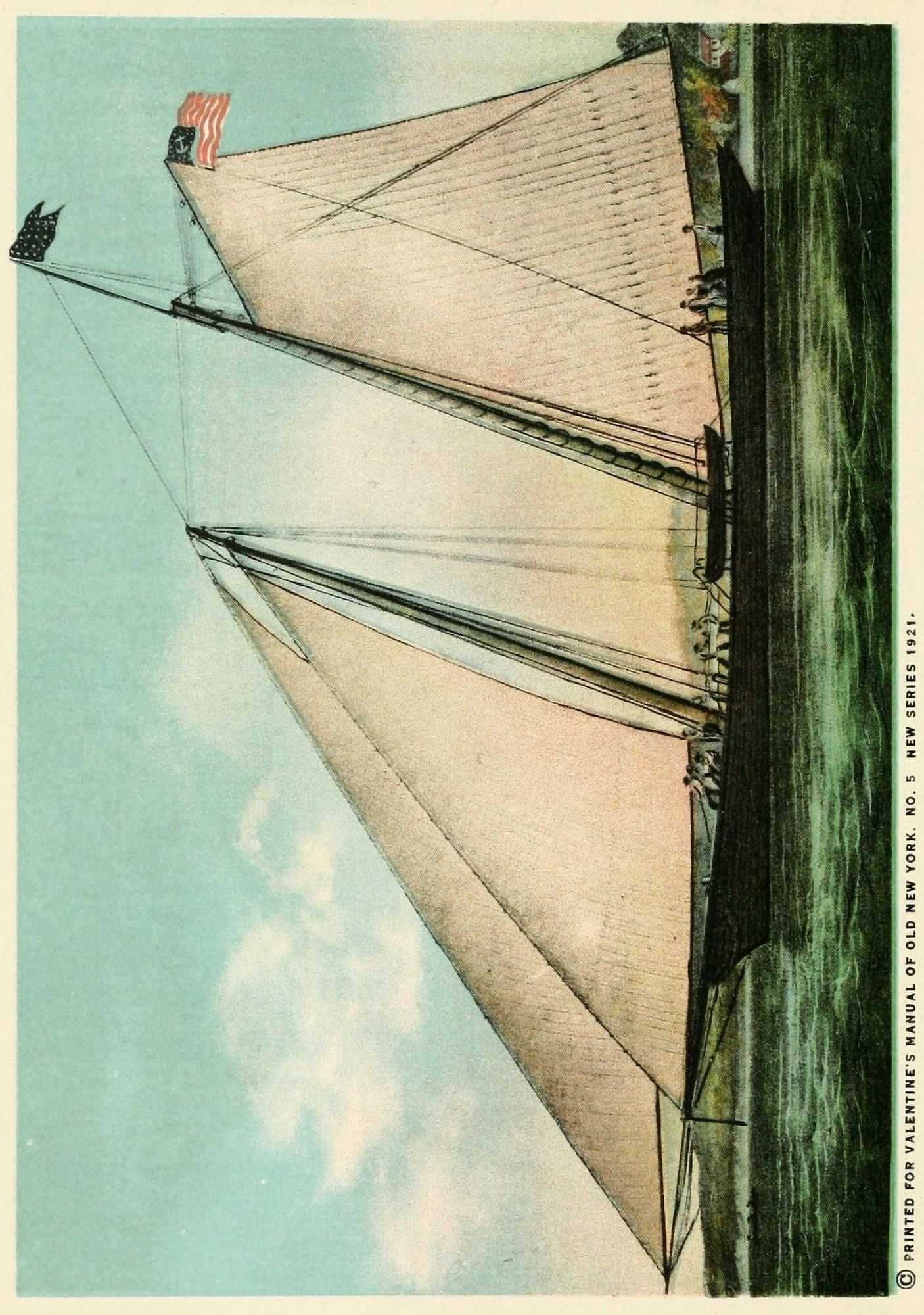 Valentines manual of old New York 1919 Famous Yacht America Built 1851 Canvas Art - Unknown (18 x 24)