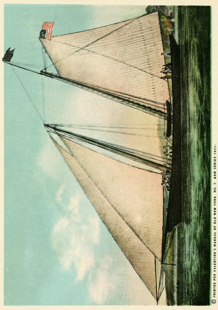Valentines manual of old New York 1919 Famous Yacht America Built 1851 Canvas Art - Unknown (24 x 36)